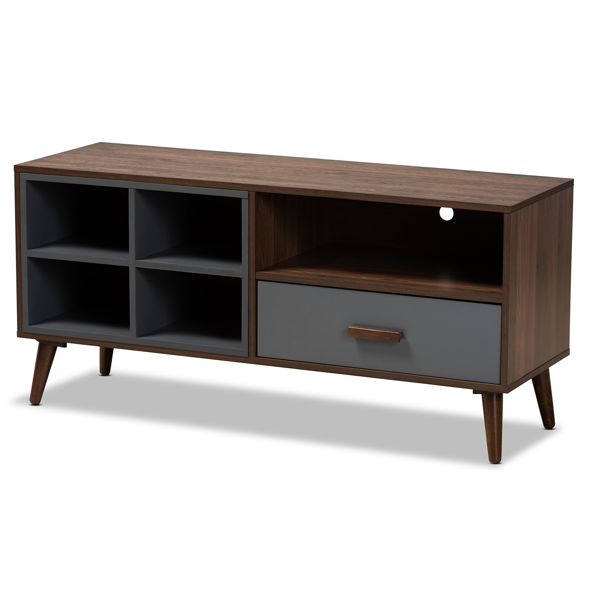 Baxton studio armstrong dark deals brown modern tv stand